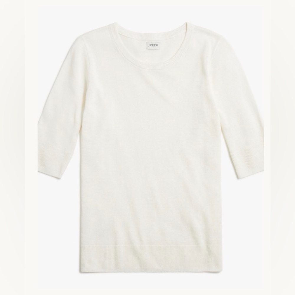 J. Crew Linen Viscose Blend Short Sleeve Top White Women’s Medium